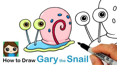 How To Draw Gary The Snail Spongebob Squarepants Youtube