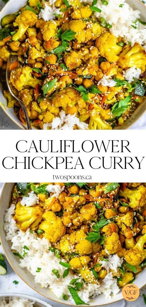 Cauliflower Chickpea Curry Recipe Vegan Gluten Free Two Spoons