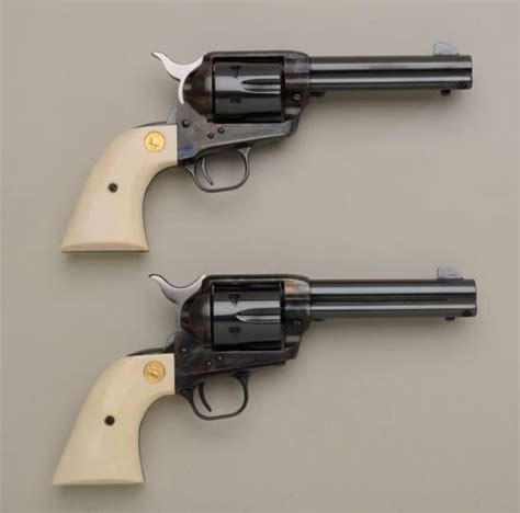 Pair Of Colt Single Action Army Revolvers 45 Cal 4 34
