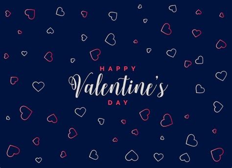 Free Vector Blue Background With Hearts Pattern For Valentine S Day