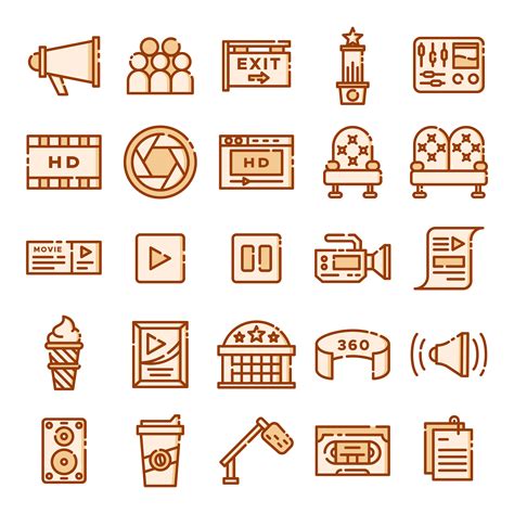 Cinema Icons Pack 465792 Vector Art At Vecteezy