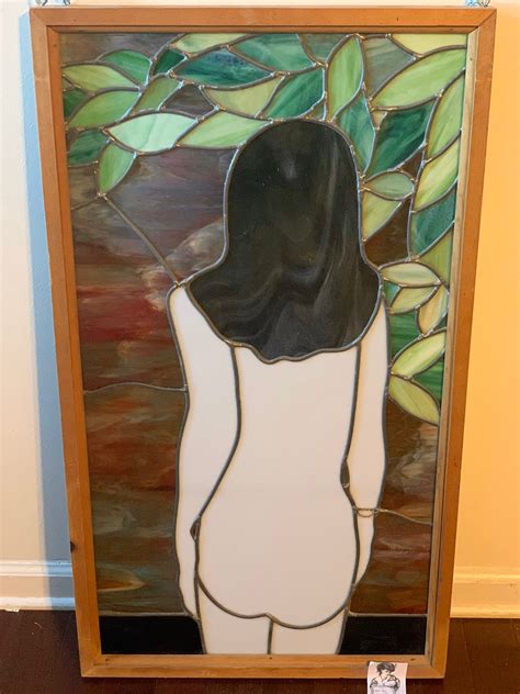 Back Nude Of Lady In Woods Stained Glass By Georgia Artist Etsy