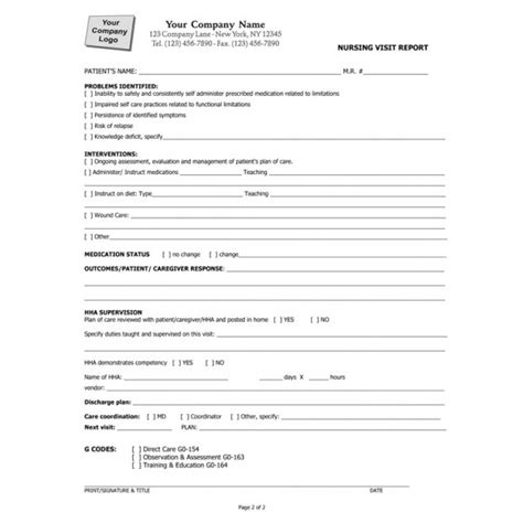 Nursing Home Forms Standard Forms