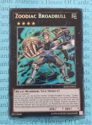 Zoodiac Broadbull Rate En051 Secret Rare Yu Gi Oh Card U New Ebay