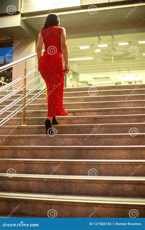 Gorgeous Young Girl Walking Up Stairs Stock Image Image Of Lifestyle