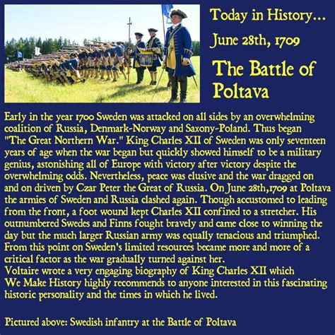 Today In History June 28th 1709 The Battle Of Poltava See A Video
