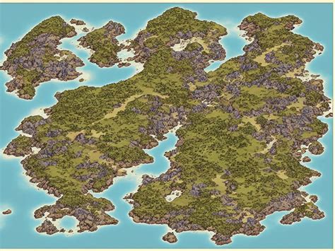 Krea An Isometric Fantasy Map Of An Island The Land Of Odrua
