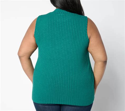 Susan Graver Modern Essentials Rib Knit Sleeveless Mock-Neck Top - QVC.com