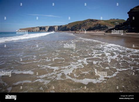 Trebarwith Strand Beach Cornwall England Stock Photo Alamy