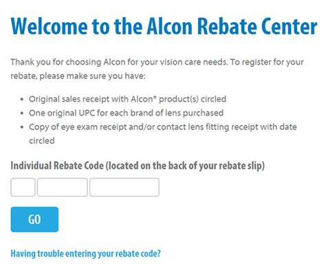 Alcon Rebate Code