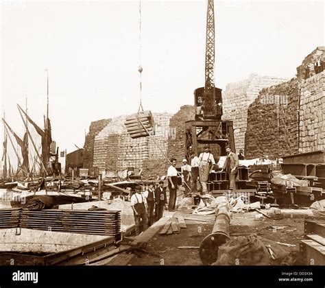 London Docks Unloading Pulp Victorian Period Stock Photo Alamy