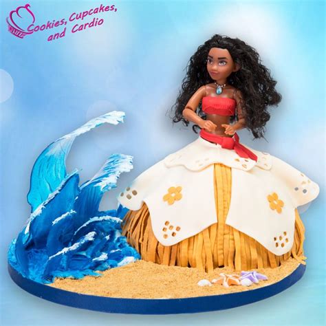 Moana Doll Cake With Isomalt Sugar Waves Doll Cake Wave Cake Mermaid Cakes