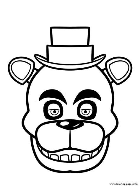 Fnaf Freddy Five Nights At Freddys Face Coloring Pages Printable