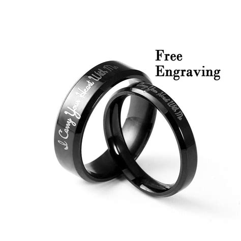 4mm 6mm black promise rings for couplescouple rings etsy