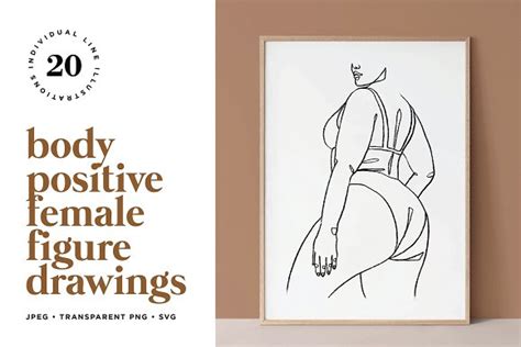 Body Positive Line Art Minimalist Line Art Female Figure Art Self