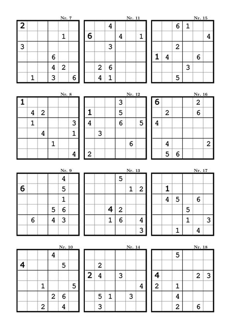 Sudoku 6x6 Printable Pdf