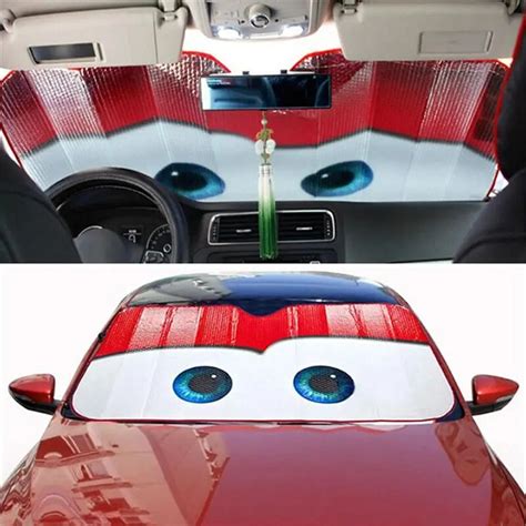 5 Colors Eyes Heated Windshield Sunshade Car Window Windscreen Cover