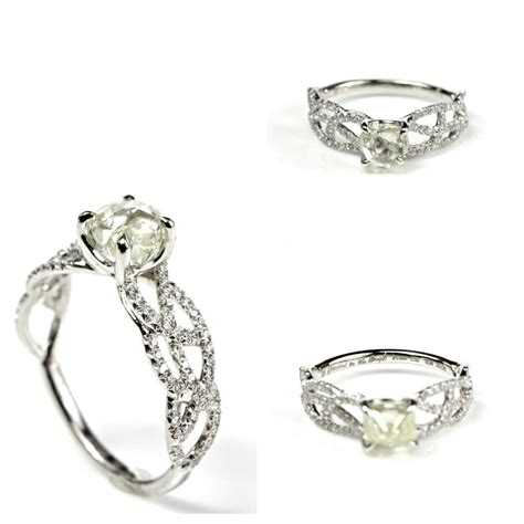 Vine Rough Diamond Ring Unique Wedding Ring Resembles A Lace Pattern