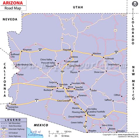 Arizona Road Map Road Map Of Arizona