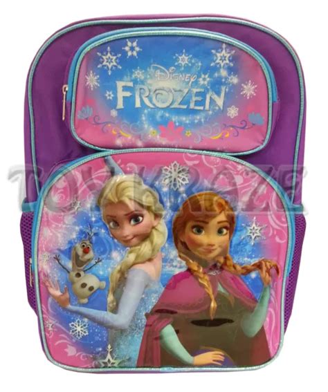 Disneys Frozen Backpack Purple And Blue Lining Sisters Girls School Bag