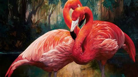 Flamingo Oil Painting Art Youtube