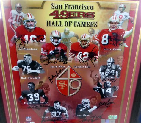 San Francisco 49ers Hall Of Famers Autographed Signed Framed 16x20