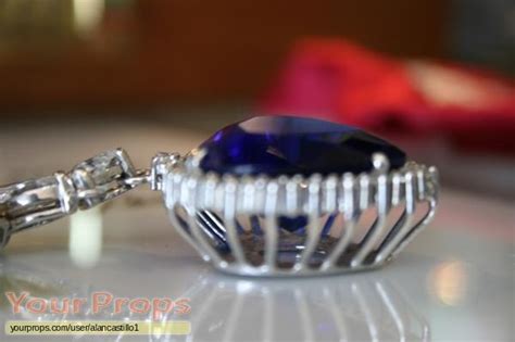 Ailuor titanic heart of the ocean neckalce, royal blue crystal created sapphire pendant with silver plated necklace jewelry. Titanic Heart of the Ocean - CZ Stone replica movie prop