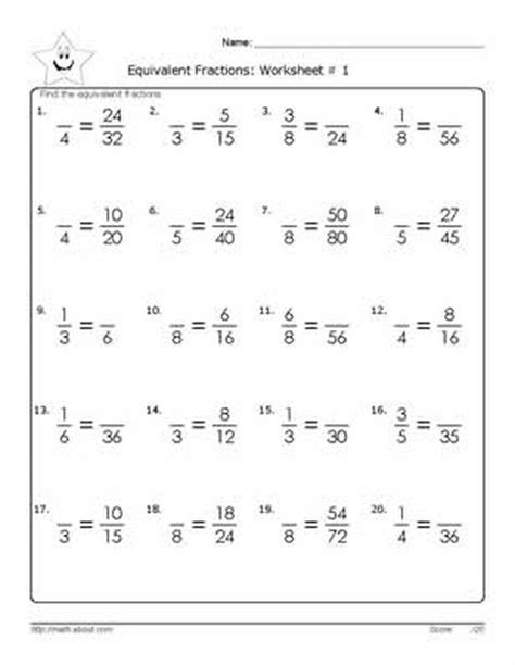 Fifth grade math made easy. 25 Equivalent Fractions Worksheets Year 5 in 2020 ...