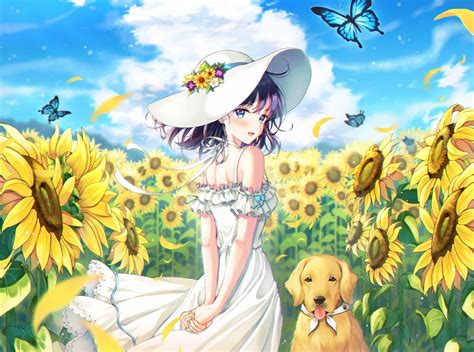 Sunflower Anime Wallpapers Top Free Sunflower Anime Backgrounds Wallpaperaccess