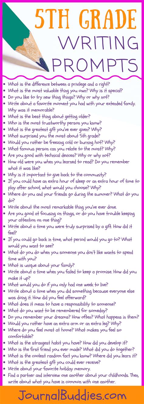 Make a good choice of words especially if you are writing an apology letter or a letter to express your condolences in case of a death. 35 Writing Prompts for 5th Grade • JournalBuddies.com