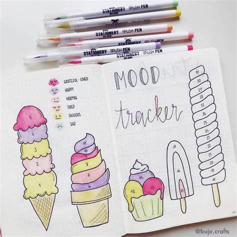 July Mood Tracker Makes Me Hungryyy 🤪 Colours Used To Track The Mood