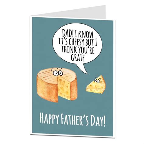 Greetings and messages can be written in a card or in a letter. Father's Day Card | Cheese Pun | LimaLima.co.uk