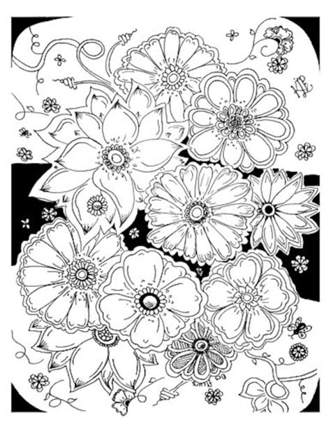 Items similar to Floral Colouring Page on Etsy