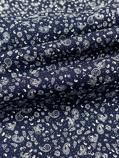 100 cotton paisley print fabric 44w material by the yard for etsy