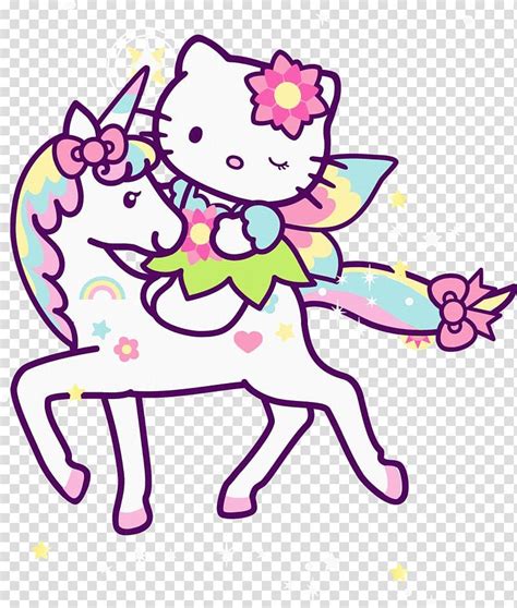 Hello Kitty Illustration Pink Unicorn Transparent Background Png