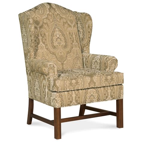 Fairfield 1072 1072-01 Upholstered Wing Chair with High Exposed Wood