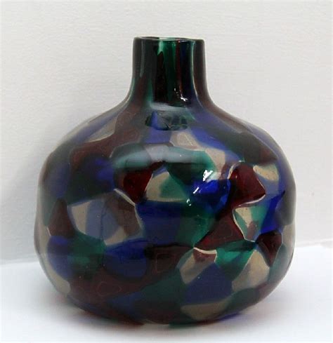 Venini Multi Coloured Glass Specimen Vase 18cm Venetian Murano Glass