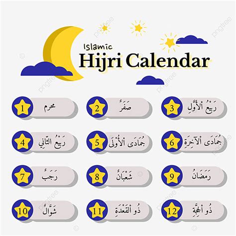 Hijri Calendar Vector Design Images Islamic Hijri Calendar Moon And