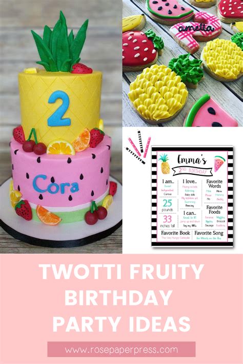 Twotti Frutti Birthday Party Ideas Rose Paper Press Invitations