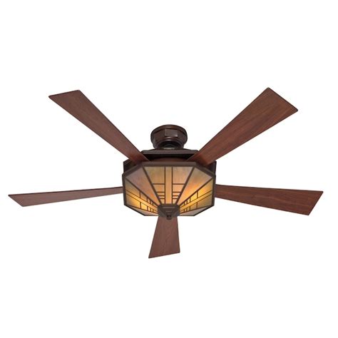 Hunter 54 In 1912 Mission Bronze Ceiling Fan With Light Kit In The