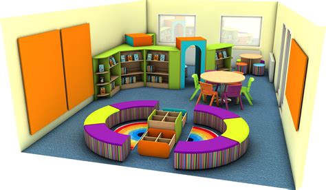 Bright And Colourful Primary School Library Design School Library