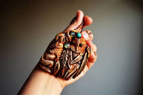Wolf Owlwolf Necklaceshamanic Owl Wolf Spiritswolf Spirit Etsy Uk