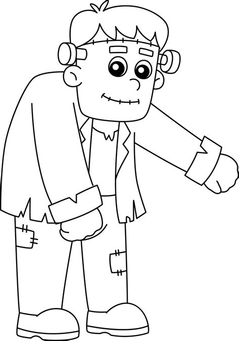 Frankenstein Halloween Coloring Page Isolated 7528298 Vector Art at