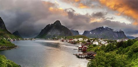 Panorama Of Mountains And Reine In Lofoten Islands Norway Photograph