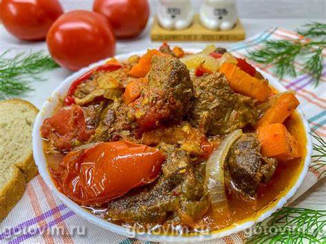 Диета говядина с овощами Тушеная говядина с овощами в казане. Рецепт с фото Тушеная говядина с овощами в казане. Рецепт с фото Диета говядина с овощами