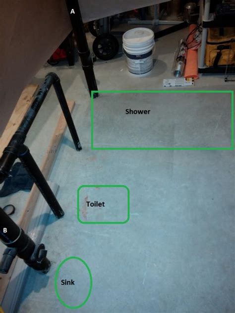 It enters your home under enough pressure to allow it to travel upstairs, around corners. Basement Bathroom Plumbing Rough In Diagram - Rough In ...