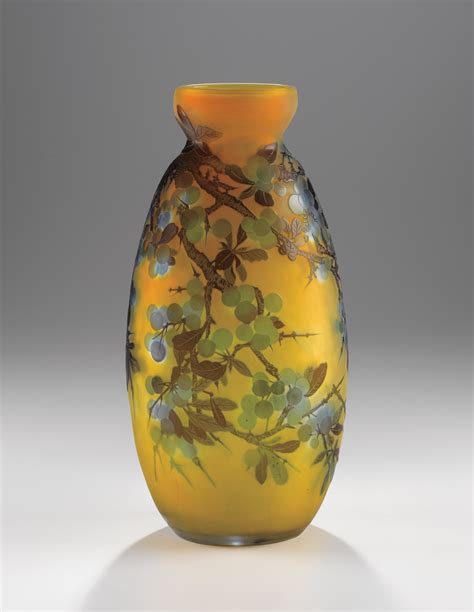 Emile GallÉ An Overlaid And Wheel Carved Glass Vase Circa 1910 Lot 73273 Heritage Auctions