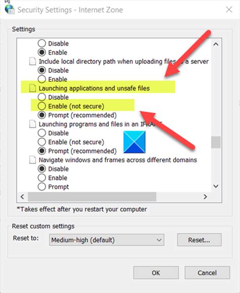 Disable Open File Security Warning For File In Windows 10
