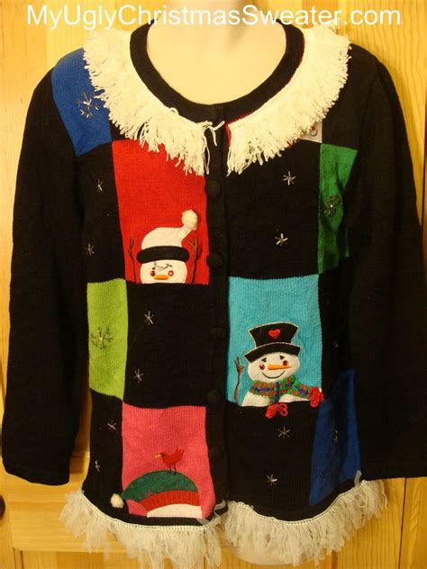 Ugly Christmas Sweater With Happy Snowmen My Ugly Christmas Sweater