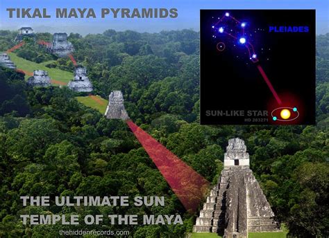 Tikal Maya Pyramids Align With Star Cluster Pleiades Pyramids Tikal Ancient Astronaut Theory